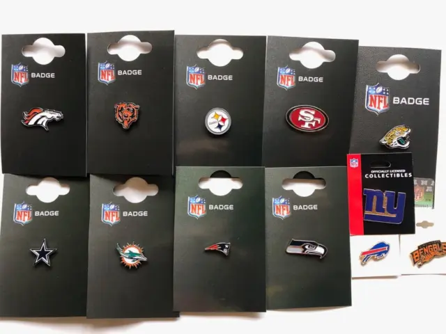 NFL Pin Badges American Football Team Logos Steel Various Teams Jags 49ers etc