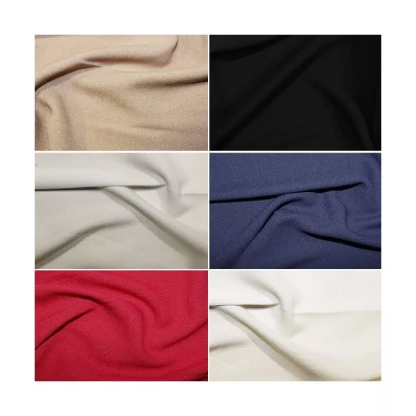 Plain Fashion Crepe Fabric Dress Material (150cm wide) Dressmaking Lightweight
