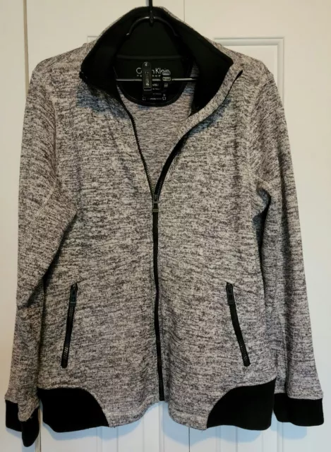 Calvin Klein Performance Womens Gray Black Zip Up Quick Dry Headphone Access XL