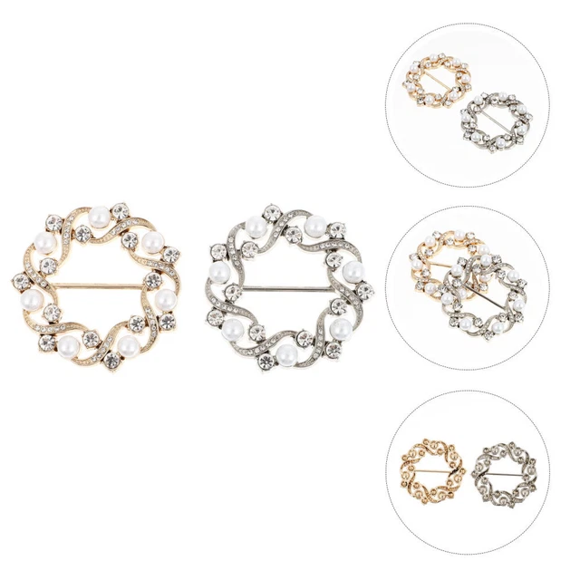 2 Pcs Feste Taillenschnalle Schieber Mit Strassschnalle Schal Fräulein