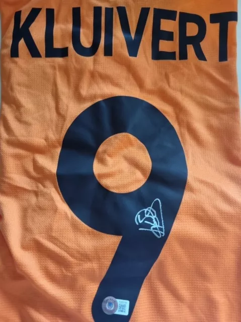 Patrick Kluivert Signed Holland National Team Shirt AUTO Beckett Authentication