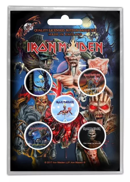 Official Licensed - Iron Maiden - Later Albums 5 Badge Pack Heavy Metal