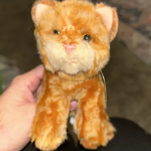 Vintage Whiskers Russ Berrie & Co Orange Tabby Kitten Cat Stuffed Animal Plush