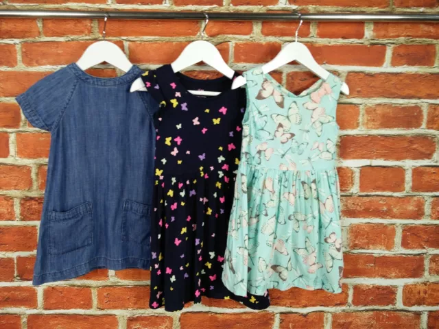 Girls Bundle Age 2-3 Years Next H&M Summer Dress Butterfly Denim Sleeveless 98Cm