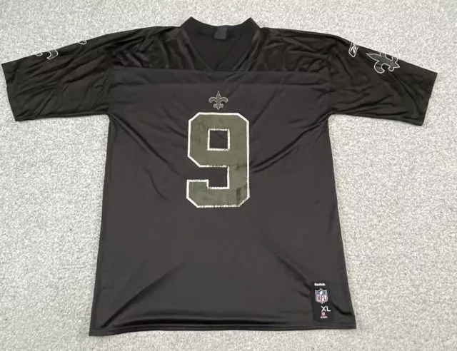 New Orleans Saints Jersey Reebok NFL #9 Drew Brees Onfield Black Size XL 2xl