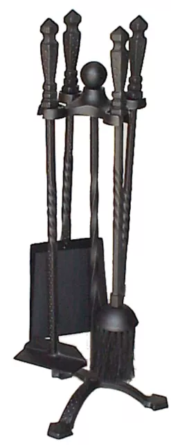 FPT036  Black 4 piece Fire Place Tool set on 57 cm Stand