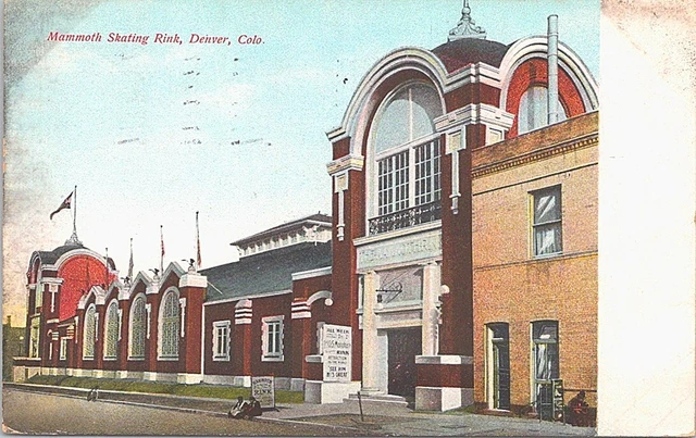 Lithograph Denver CO Mammoth Skating Rink 1909