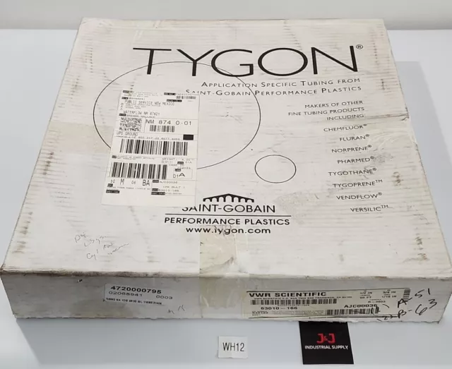 Tygon VWR Scientific 63010-166 Tubing 1/2" ID 5/8' OD 1/16" Wall 50' + Warranty!