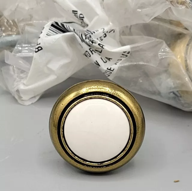 Set 4 Amerock BP76244WB Allison Value 1.25" Brass Cabinet Pulls Drawer Knobs Vtg