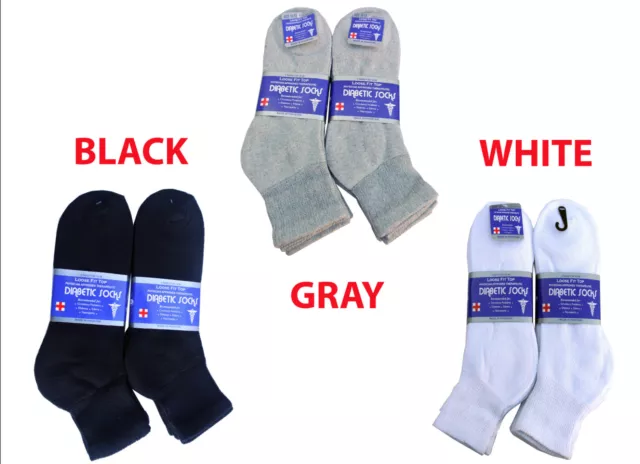 3, 6, 12 Pairs Diabetic ANKLE circulatory Socks Health Men’s Cotton ALL SIZE