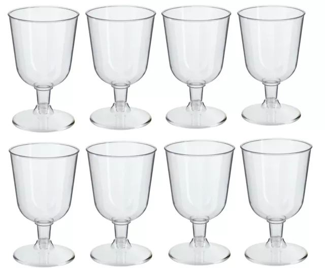 Wine Glasses Set Of 8 Plastic Clear Wedding Party BBQ Drinking Glass 115ml 3.8oz