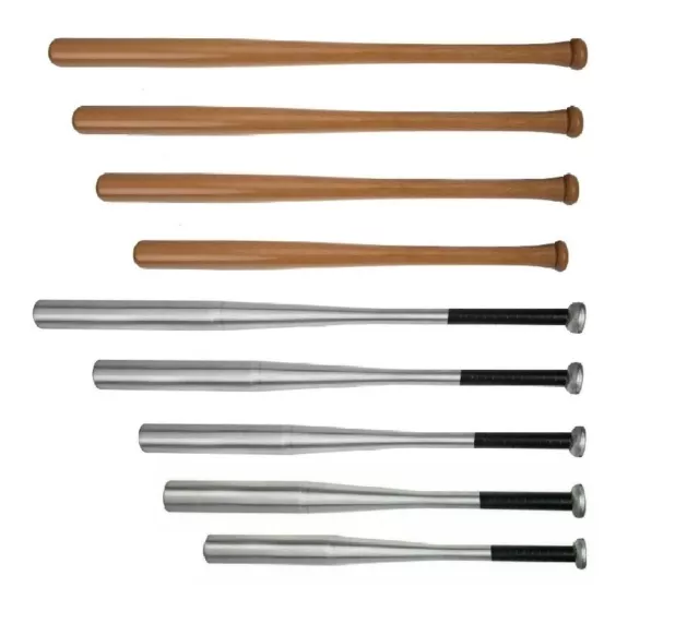 Baseballschläger aus Alu oder Holz in 8 Längen Griff Alloy Bat