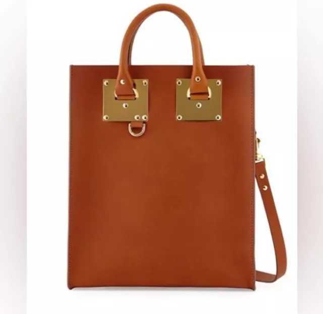 Sophie Hulme Albion Natural Mini Buckled Leather Tote Bag Camel