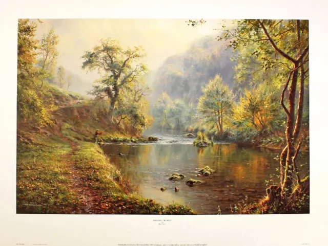 Rex Preston "Peaceful Retreat" gentle river sunlight Brown Fine art print