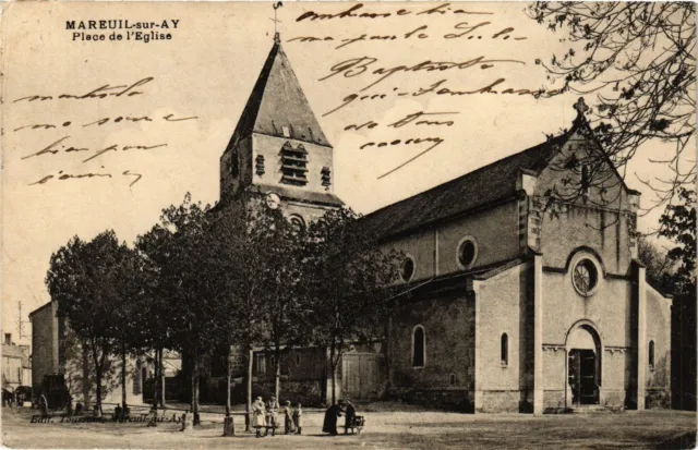 CPA AK MAREUIL-sur-AY - Church Square (364623)