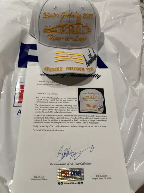 Donald Trump Autograph Mar-a-Laga Hat LOA Included PSA certified