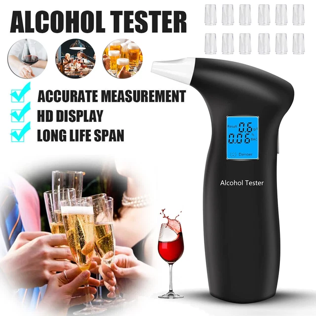 Alcohol Tester Testsieger Alkoholmessgeräte PUTAII Alkoholtester - Professioneller Atemalkoholmessgerät Mit 12 Mundstücken Promille Messgerät Polizei Alkoholmessgerät Für Wein Promilletester Preis