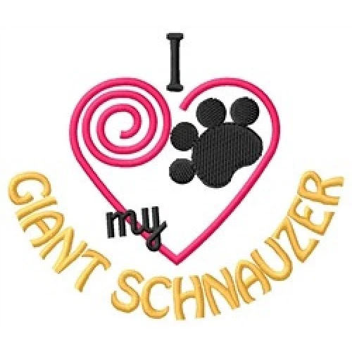 I "Heart" My Giant Schnauzer Fleece Jacket 1435-2 Size S - XXL
