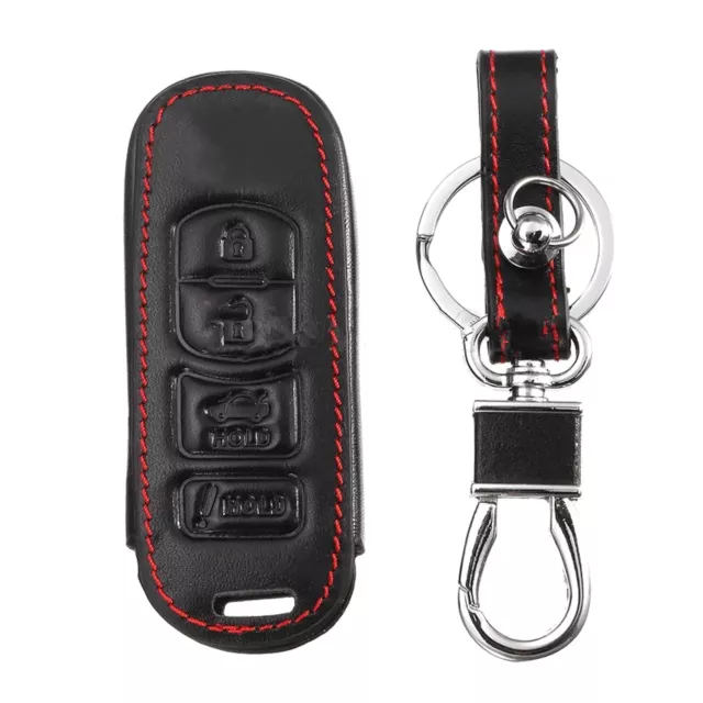 4-Button PU Leather Remote Key Protector Case Cover For Mazda 3 6 CX5 CX7 CX9