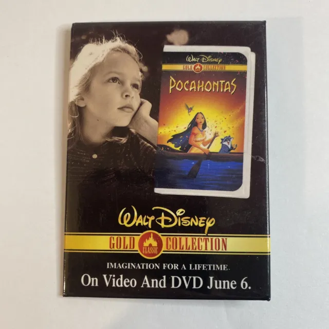 Walt Disney Gold Collection Pocahontas Promo Button Pin Pinback DVD Video Movie
