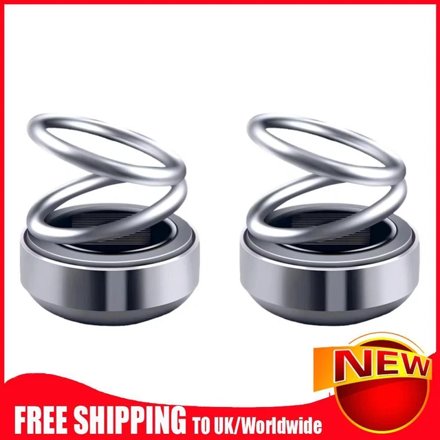 2Pcs Solar Car Perfume Fragrance 360 Rotation Double Ring Car Air Freshener (Sil