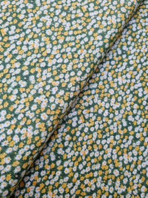 Village Life - Meadow Flowers Yellow - Makower 100% Cotton Fabric Craft Quilting