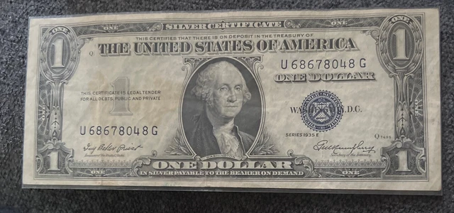 Series 1935 E One Dollar Silver Certificate