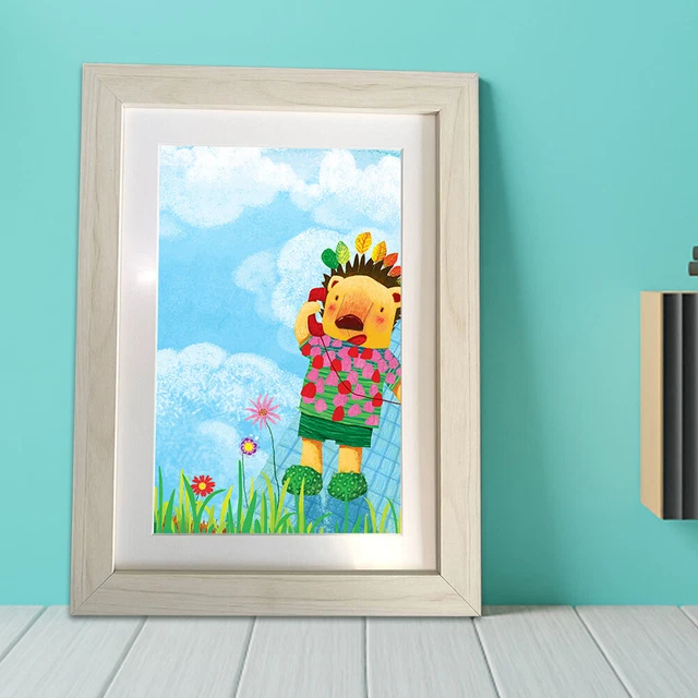 Kids Artwork Picture Frame with Mat for Schoolwork Home Or Office (Camel)