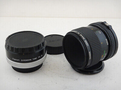 Canon 50mm f3.5 FD + EXTENSION Tube FD 25 Excellent Condition F1 Made in Japan