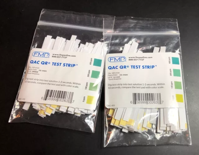 FMP Quaternary Ammonia Sanitizer Test Strip  QAC QR Tape (2pk) 200ct- EXP-D 2025