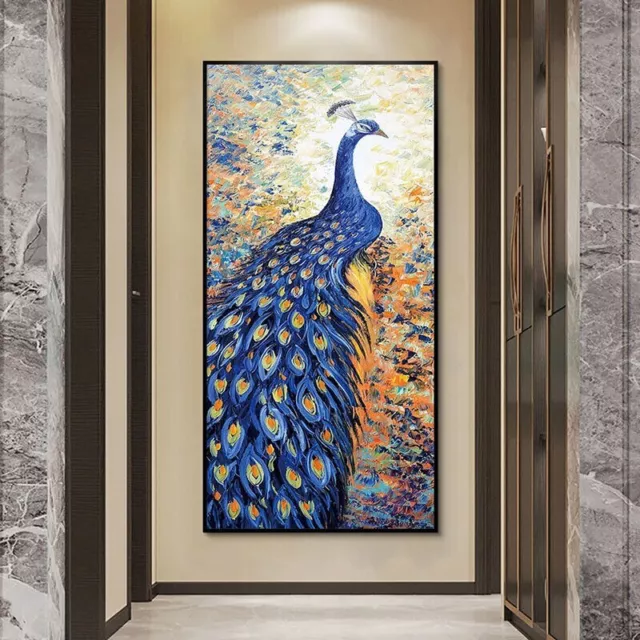 CHOP1685 100% hand painted color bird peacock oil painting art on canvas