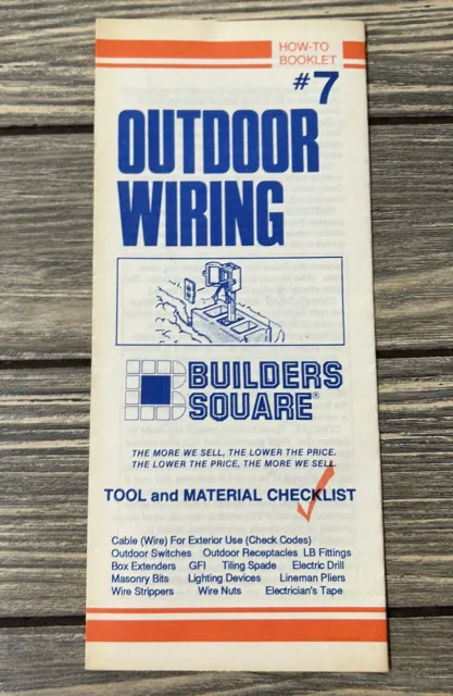 Vintage Builders Square How To Booklet #7 Outdoor Wiring Brochure Pamphlet