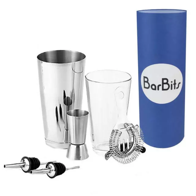 BarBits 6 Piece Professional Cocktail Gift Set - Bartender Shaker Home Bar Set