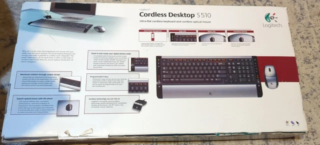 LOGITECH CORDLESS DESKTOP S510 RF Wireless Keyboard and Optical Mouse ...