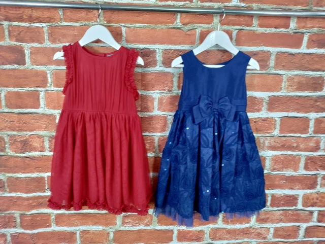 Pacchetto Ragazza Età 2-3 Anni Prossimo Zucchero Prugna Abito Da Festa Paillettes Fiocchi Set Fronzoli 98Cm