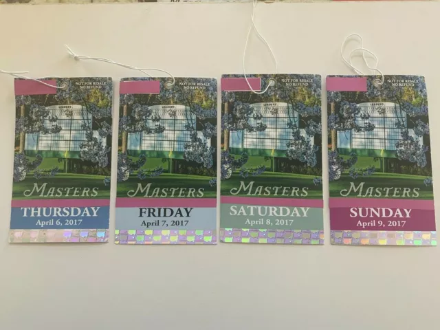 2017 Masters Badges - Augusta National Golf Club - Thursday to Sunday