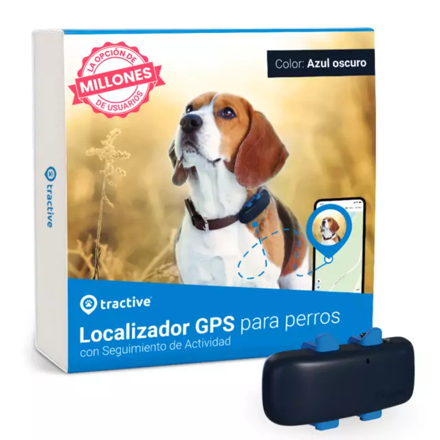 Tractive DOG 4 | GPS para perros y monitor de salud | Azul oscuro | USADO