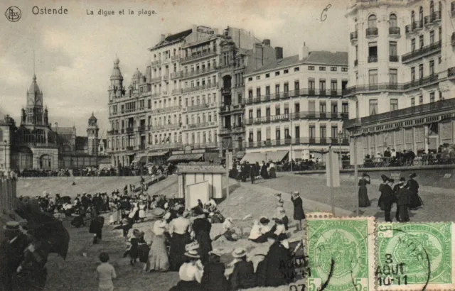 CPA - OSTENDE - La Digue et la Plage