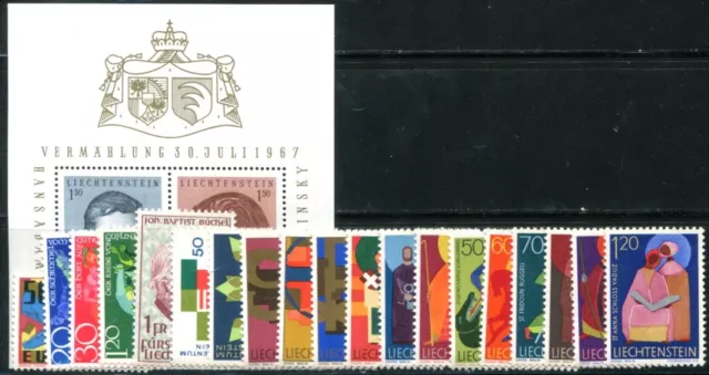 Liechtenstein 1967 474-494 ** Postfrisch Jahrgang 24€(I1709