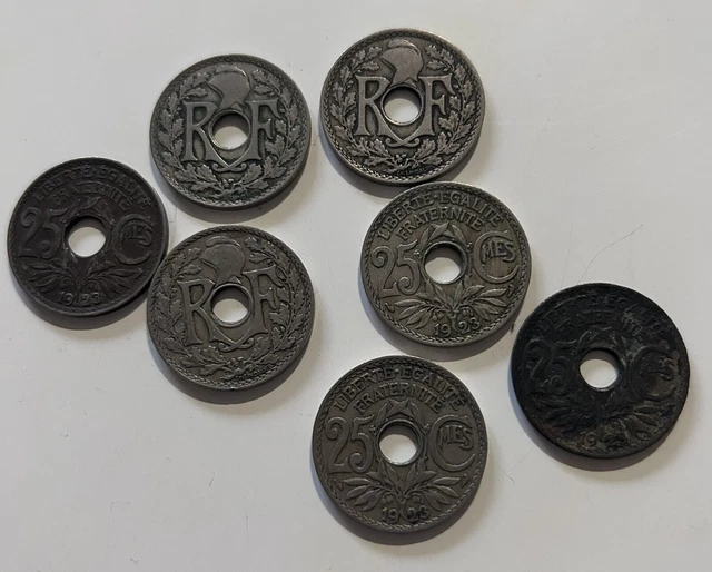 LOT DE PIÈCES trouées 25 Centimes 1923 EUR 10,00 - PicClick FR