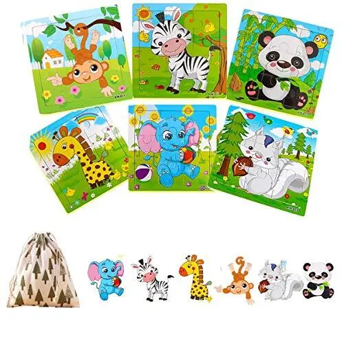 Puzzle en Bois Animaux Montessori pour Enfant de 2-5 Ans