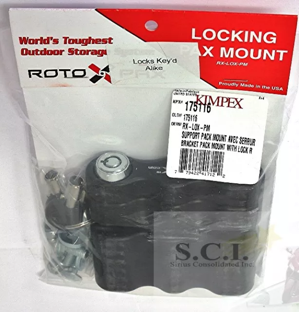 Rotopax  Roto Pak Locking Lox Mounting Bracket Mount Atv Motorcycle Rx-Lox-Pm