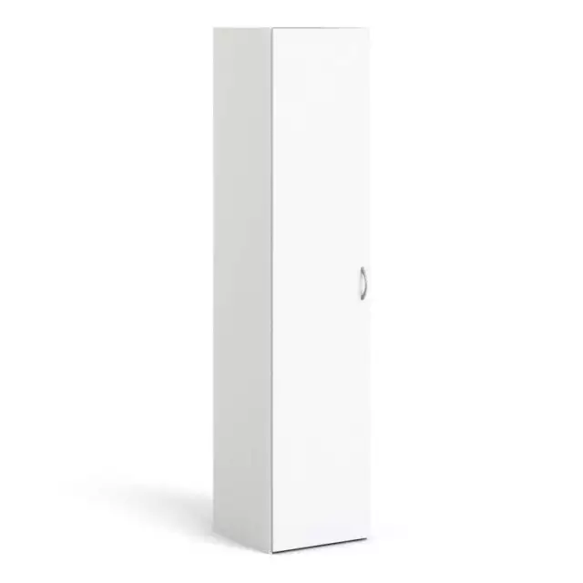 Space Cheap Tall Narrow Slim Single Wardrobe 1 Door In White 175Cm High