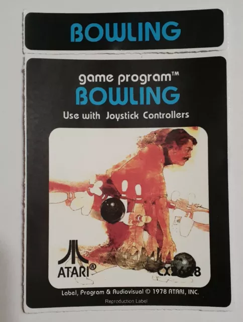 Replacement Atari 2600 Bowling Label - Machine Cut, Peel & Stick