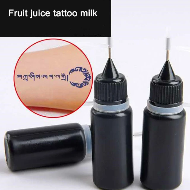 10 ml tatuajes temporales tinta contorno negro blanco todo rojo W6H4XRE colores T0F8
