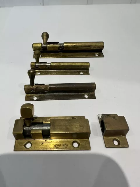 Vintage Brass Bolt Locks Bundle X4