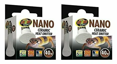 2 Pack Zoo Med Labs 40W Nano Ceramic Heat Emitter