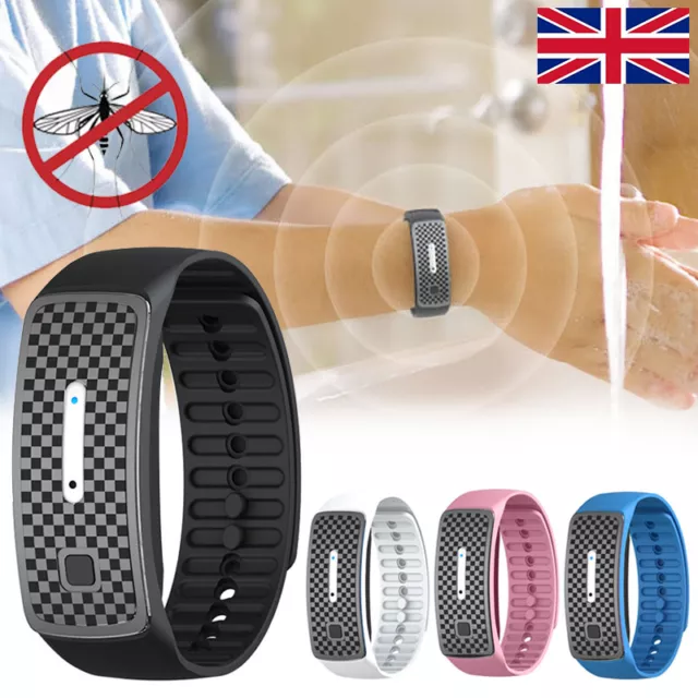 Ultrasonic Mosquito Repellent Bracelet Insect Pest Control Wristband Repeller ~