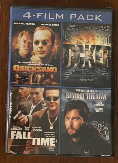 4 Film Pack: Quicksand, Ticker, Fall Time, & Beyond The Law - DVD - VERY GOOD