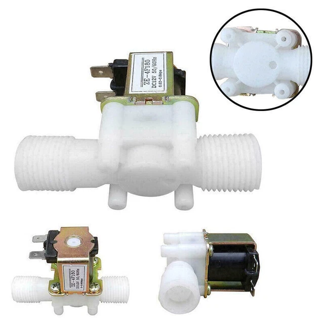 GREDIA Électrovanne 12 V CC 1/2" Normally Closed – Contrôle Automatique De Débit D'Eau Pour Machines à Laver, Osmoseur, Etc.